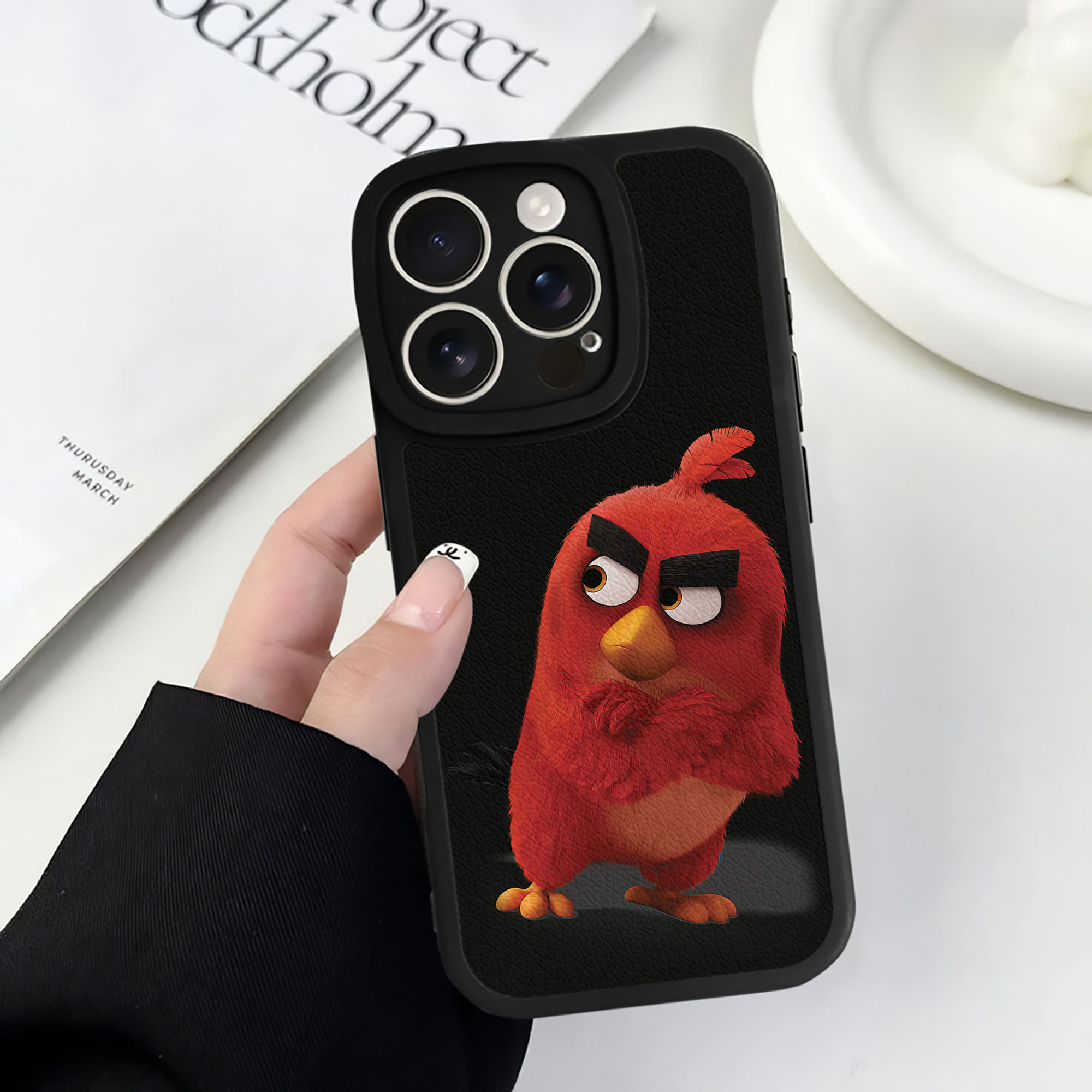 （画像用） Angry Birds アングリーバード 【iPhone 16シリーズ対応】シリコンスマホケース（レザー調） 材質：シリコン